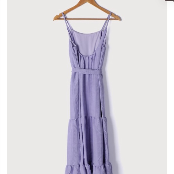 💜Lulus Lavender purple Sleeveless Tiered Maxi - Picture 3 of 13